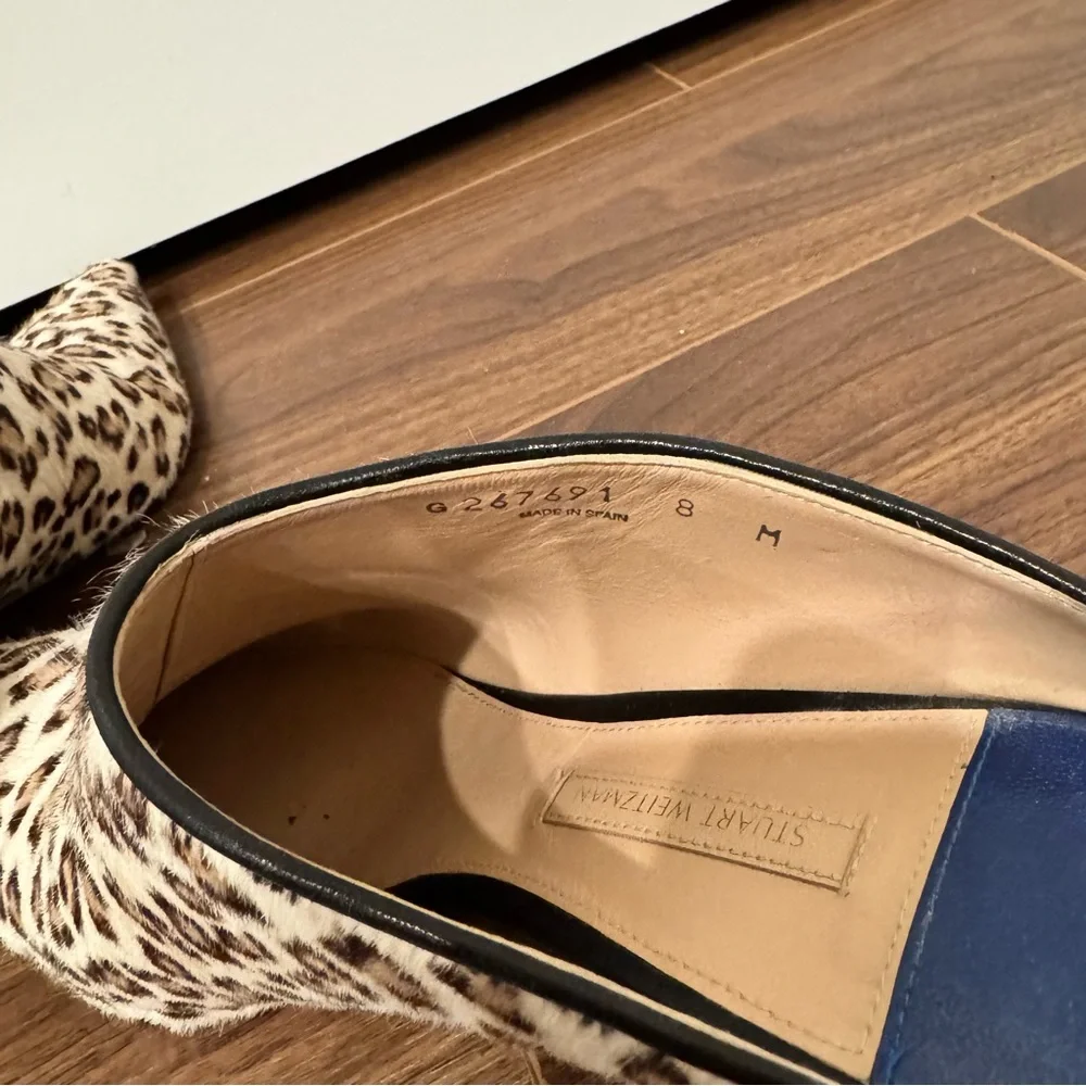 Stuart Weitzman Leopard Print Mules Sz 8 - Picture 5 of 10